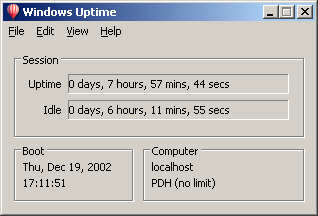 Windows Uptime Screenshot